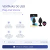 ANAL PLUG HEART LOVE SILICONE LARGE BLACK PLUG - PURPLE DIAMOND