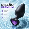 ANAL PLUG HEART LOVE SILICONE LARGE BLACK PLUG - PURPLE DIAMOND
