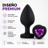 ANAL PLUG HEART LOVE SILICONE LARGE BLACK PLUG - PURPLE DIAMOND