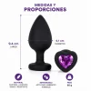 ANAL PLUG HEART LOVE SILICONE LARGE BLACK PLUG - PURPLE DIAMOND