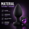 ANAL PLUG HEART LOVE SILICONE LARGE BLACK PLUG - PURPLE DIAMOND