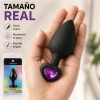 ANAL PLUG HEART LOVE SILICONE LARGE BLACK PLUG - PURPLE DIAMOND