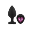 ANAL PLUG HEART LOVE SILICONE LARGE BLACK PLUG - PURPLE DIAMOND