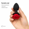 ANAL PLUG FLOWER SILICONE MEDIUM RED