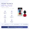 ANAL PLUG FLOWER SILICONE MEDIUM RED