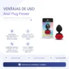ANAL PLUG FLOWER SILICONE MEDIUM RED