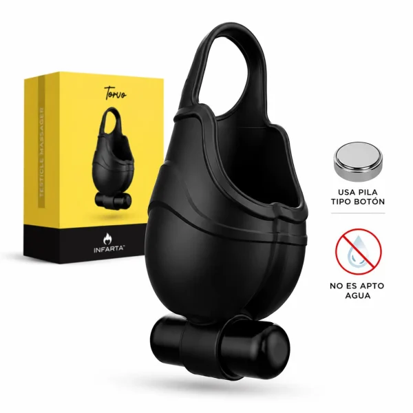 TESTICLE MASSAGER &amp; RING VIBRATOR TORVO - ANILLO MASAJEADOR VIBRADOR