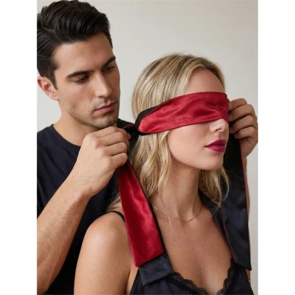 EL LAZO PROHIBIDO - SATEN ELASTIZADO ROJO Y NEGRO