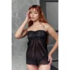 BABYDOLL STRAPLESS Y LESS DE PUNTILLA ROJO