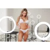 ALESSANDRA- CONJUNTO BRALETTE PLUMETI Y PUNTILLA ANGOSTA NEGRO TALLE 90