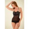 CAMISOLIN DE TUL Y PUNTILLA SMALL NEGRO