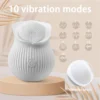 VIBRADOR WHITE ROSE ESTIMULADOR CLITORIS USB RECARGABLE 10 FUNCIONES 6CMX7CM