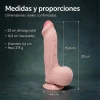 CONSOLADOR PELLIZCABLE REALISTA MAXIMUS TESTICULOS Y SOPAPA  22 CM