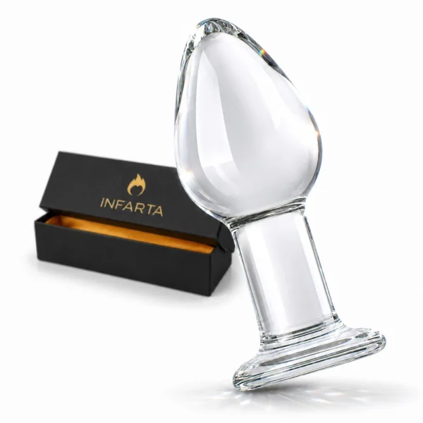 GLASS ANAL PLUG  CRYSTALDROP