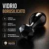 GLASS ANAL PLUG  DARK OBSIDIAN