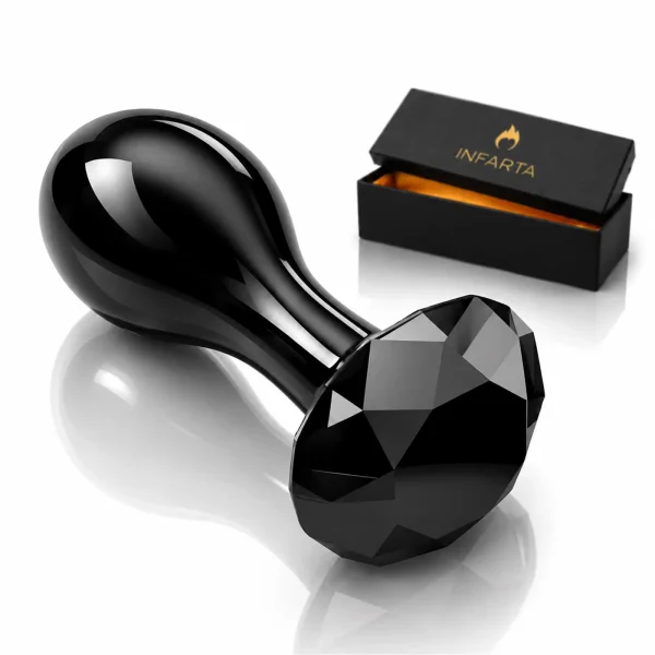 GLASS ANAL PLUG  DARK OBSIDIAN